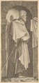 St. James Minor(?) in an arcuated niche, from "Christ and the Twelve Apostles", Lambert Suavius Netherlandish, Engraving