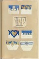 Seven Designs for Decorated Cups, Alfred Henry Forrester [Alfred Crowquill]  British, Pen and ink, watercolor