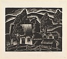Four Tree Ranch, Harold Mallette Dean  American, Linocut