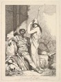 Conversing with a Captive, from "Banditti Variously Employed", Robert Blyth British, Etching