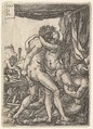 Hercules Fighting the Centaurs, Master PM  German, Engraving