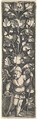 Ornament with a Genius Holding a Shield, Master MVHF German (?), Engraving