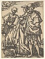 Couple and Death with a Drum, from "The Dance of Death", Allaert Claesz. Dutch, Engraving
