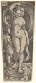 Venus and Cupid, Jacob Binck German, Engraving