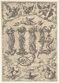 IHS Monogram surrounded by Six Angels, Daniel Hopfer German, Etching