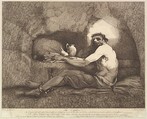 The Captive, from "Sterne's Sentimental Journey", Robert Blyth British, Etching