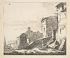 Village Scene with Woman Standing Beside a Seated Man (copy), Thomas Wijck  Dutch, Etching