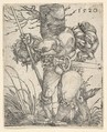 Footsoldier in front of a Tree, Barthel Beham  German, Engraving
