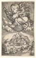 Genius on a Globe Floating in the Air, Barthel Beham  German, Engraving