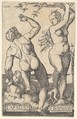 Apollo and Daphne (reverse copy), Barthel Beham  German, Engraving