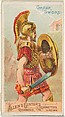 Greek Sword, from the Arms of All Nations series (N3) for Allen & Ginter Cigarettes Brands, Allen & Ginter American, Commercial color lithograph