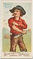Bowie Knife, from the Arms of All Nations series (N3) for Allen & Ginter Cigarettes Brands, Allen & Ginter American, Commercial color lithograph