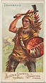 Tomahawk, from the Arms of All Nations series (N3) for Allen & Ginter Cigarettes Brands, Allen & Ginter American, Commercial color lithograph