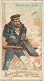 Machine Gun, from the Arms of All Nations series (N3) for Allen & Ginter Cigarettes Brands, Allen & Ginter  American, Commercial color lithograph