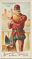Headsman's Axe, from the Arms of All Nations series (N3) for Allen & Ginter Cigarettes Brands, Allen & Ginter American, Commercial color lithograph