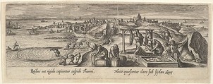 1 of 8 plates on Hunting and Fishing, Hans Bol Netherlandish, Engraving