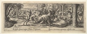 1 of 8 plates on Hunting and Fishing, Hans Bol Netherlandish, Engraving
