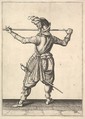 A soldier, seen from the rear, while turning to the right and holding his pike horizontally, from the Lansquenets series, plate 30, in "Wapenhandelinghe van Roers Musquetten Ende Spiessen" (The Exercise of Arms), Jacques de Gheyn II Netherlandish, Engraving; second state of three (New Hollstein)