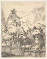 Le Troupeau Traversant Le Ruisseau, Nicolaes Berchem  Dutch, Etching