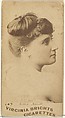 Card 697, Nellie Abbott, from the Actors and Actresses series (N45, Type 1) for Virginia Brights Cigarettes, Allen & Ginter  American, Albumen photograph