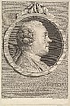 Portrait of Guillaume Coustou, Augustin de Saint-Aubin  French, Etching and engraving; third state of five (Bocher)