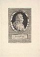 Portrait of Despréaux Nicolas Boileau, Augustin de Saint-Aubin  French, Etching and engraving; third state of three (Bocher)