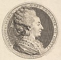 Print of a Portrait Medal of Fortunée-Marie d'Est, Princesse de Conti, Augustin de Saint-Aubin French, Etching and engraving; first state of two (Bocher)