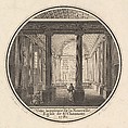 Print of the Reverse of the Portrait Medal of Fortunée-Marie d'Est, Princesse de Conti with an Interier View of the Church of Saint-Chaumont in Paris, Joseph Varin French, Etching and engraving; first state of two (Bocher)