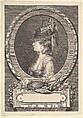 Portrait of Adrienne-Sophie Marquise de ***, Augustin de Saint-Aubin French, Etching and engraving; second state of four (Bocher)