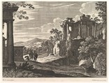 Travelers Visiting Ruins, Gabriel Perrelle  French, Engraving