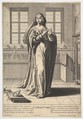Dialectic: a young woman standing in a decorated interior and touching her right index finger to her left middle finger in a counting gesture, at her feet is a toad seated on a stack of books, from "The liberal arts" (Les arts liberaux), Gilles Rousselet French, Engraving