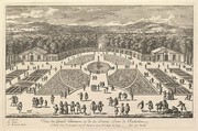 Veüe du Grand Parterre et de la Demie Lune de Richelieu, Adam Perelle  French, Etching