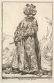 Pasha grasping a sword at his hip with both hands, from "Caravan of the Sultan to Mecca" (Caravane du Sultan à la Mecque), Joseph Marie Vien  French, Etching