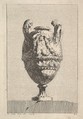 Vase with a Male Siren holding up a Garland, from: Vases, Jacques François Joseph Saly French, Etching