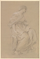 Study of a Seated Woman, Angelica Kauffmann  Swiss, Black chalk, heightened with white chalk, on light brown prepared (?) paper