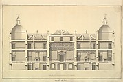 Aedes Walpolianae, or a Description of the Collection of Pictures at Houghton Hall in Norfolk, the Seat of the Right Honorable Sir Robert Walpole, Earl of Orford (Interleaved with Drawings by Isaac Ware for: The Plans, Elevations, and Sections of Chimney Pieces, and Celings of Houghton Hall in Norfolk...1735) ["The Walpole Album"], Written and assembled by Horace Walpole, 4th Earl of Orford (British, London 1717–1797 London), Etching, engraving, pen and ink, brush and wash, watercolor