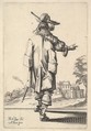 A gentleman, seen from behind, with his right arm outstretched and a cloak over his left shoulder, from "The Garden of the French Nobles In Which One Can Pick Up Their Way of Dressing", Abraham Bosse  French, Etching; first state of two