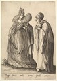 An Aged Soldier and An Aged Lover Are Sad Sights, from "Mascarades", Robert Boissard  French, Engraving