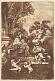 The Holy Family with Angels, in an album containing Recueil de Compositions par Lagrenée Le Jeune (Collection of Compositions by Lagrenée the Younger), Jean Jacques Lagrenée  French, Etching and aquatint