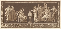 Scène de Sacrifice (Antique Sacrifice), from Recueil de Différentes Compositions Frises et Ornements dessinées et gravées à la manière du lavis par La Grenée le Juene Se trouve chez l'Auteur, au Louvre et chez Basan, rue et Hôtel Serpente A Paris, in an album containing Recueil de Compositions par Lagrenée Le Jeune (Collection of Compositions by Lagrenée the Younger), Jean Jacques Lagrenée  French, Etching and aquatint