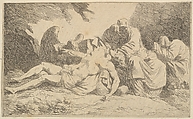 Le Christ au tombeau (The Entombment), Jean Jacques Lagrenée  French, Etching
