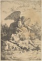 Tobie effrayé par le poisson (Tobias frightens the fish), Jean Jacques Lagrenée  French, Etching