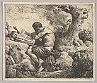 St. Jerome in a Landscape, Jean Jacques Lagrenée  French, Etching