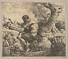 St. Jerome in a Landscape, Jean Jacques Lagrenée  French, Etching