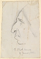 Portrait of George Eliot, seen in profile to the left, George Richmond (British, Brompton 1809–1896 London), Graphite