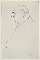 Caricature of a man in profile wearing a monocle, Anonymous, British, 19th century British, Pen and black ink