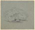 Burdock, George Richmond British, Black and white chalk on blue-gray paper