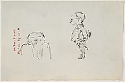 Caricature of two men (one of them possibly Edward Burne-Jones), Sir Edward Burne-Jones British, Pen and black ink, on writing paper