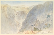Agia Paraskevi, Epirus, Greece, Edward Lear British, Graphite, pen and brown ink and watercolor