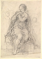 Vision of the True Cross appearing to St. Helen, William Young Ottley  British, Graphite and black chalk
